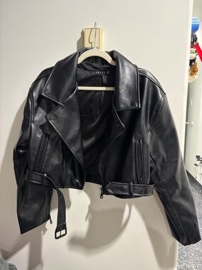 Lioness Black Faux Leather Moto Jacket